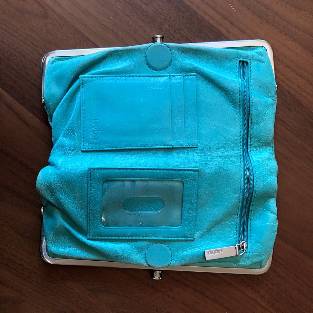 HOBO turquoise clutch genuine leather